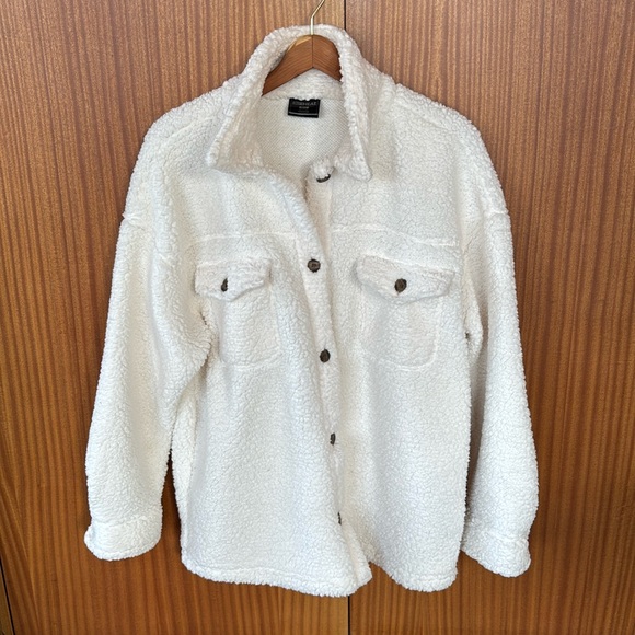 Sherpa teddy button down jacket - Picture 1 of 3